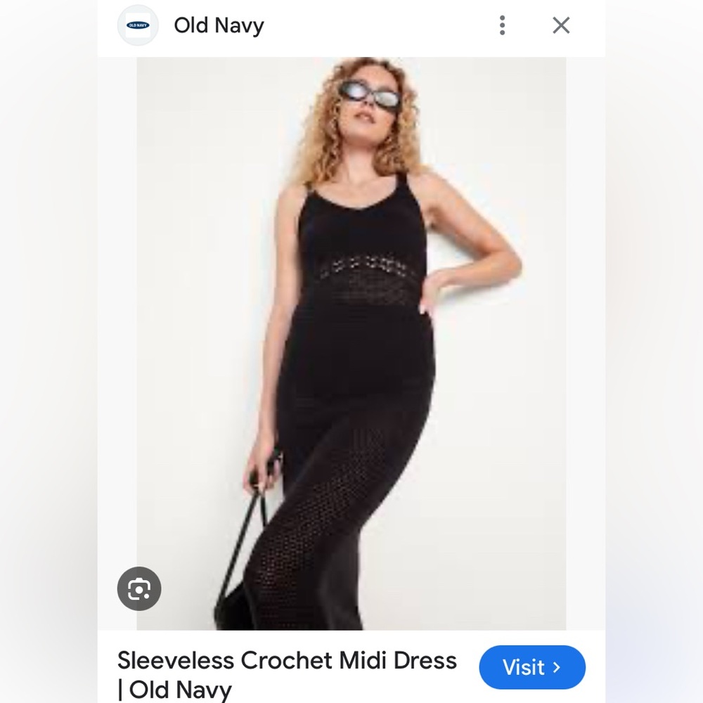 Sleeveless Old Navy Crochet Black Midi Dress Women’s Size Large